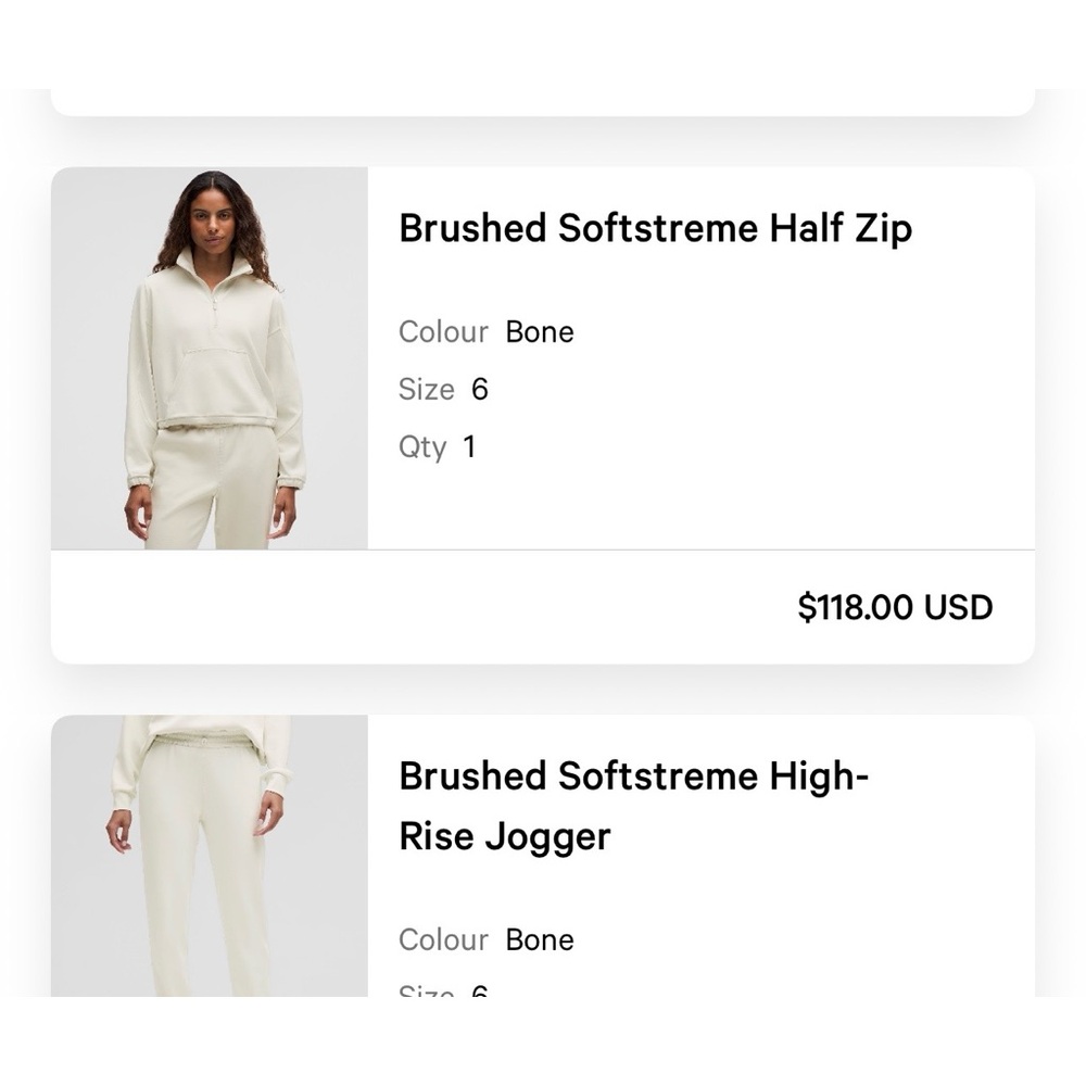 Lululemon Brushed Softstreme Half Zip